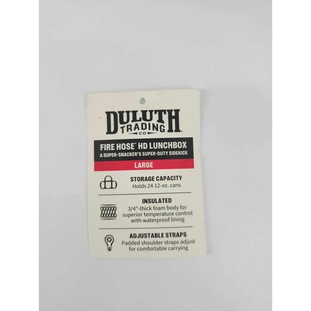 Duluth Trading Co Fire Hose HD Large Lunchbox Insulated Cooler Bag Brown Black